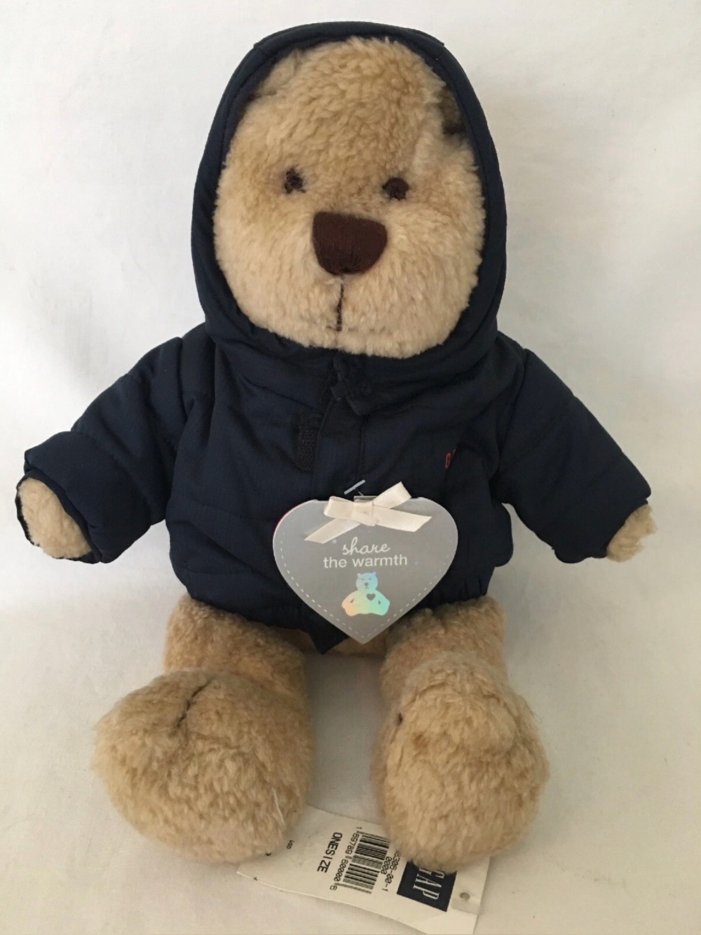 Baby Gap 13" BRANNAN BEAR PLUSH Share The Warmth Blue GAP Coat Tan Brown NEW NWT
